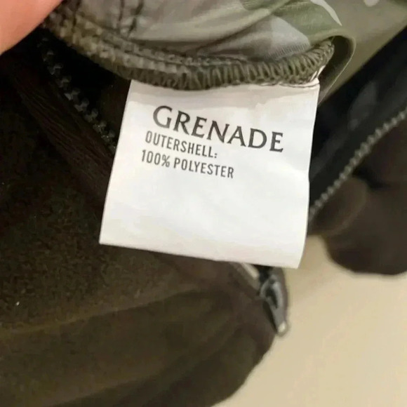 [L] Grenade  military Green Military Bomber Fleece Jacket-NWOT - Picture 9 of 9